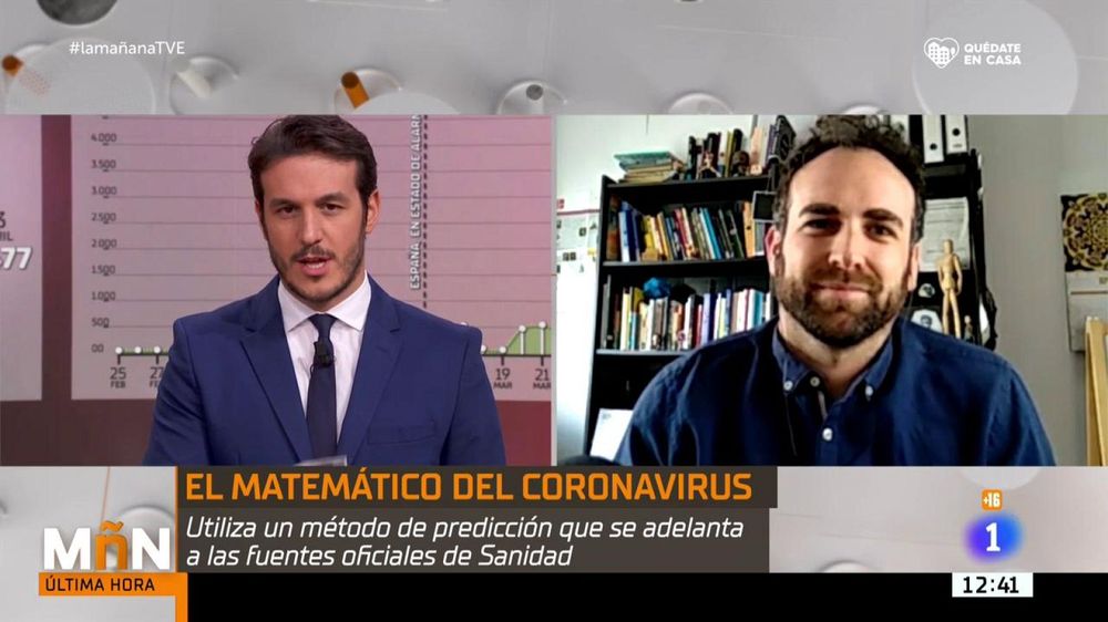 Intervención de Santi García Cremades en La mañana de La 1, junto al presentador en pantalla dividida